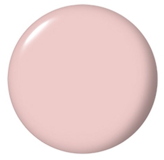 Een ronde dop met een lichtroze nagellak kleur.