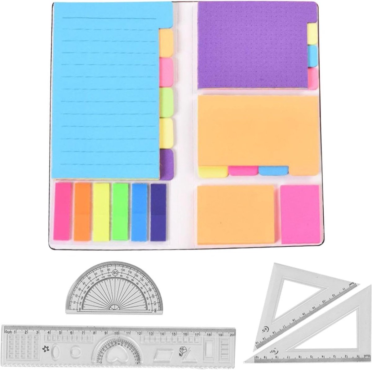 1 Stuk Comfort Boek Set, 1 Stuk Liniaal Set, Office Note Gastenboek, Boek Marker Index Sticker, Examen Mark Liniaal.