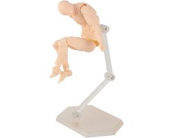 Pop, Verstelbare Poses PVC Figuur Modeltekening met Beugel, voor Bureaudecoratie Schilderij Fotografie Rekwisieten (huidskleur #11)
