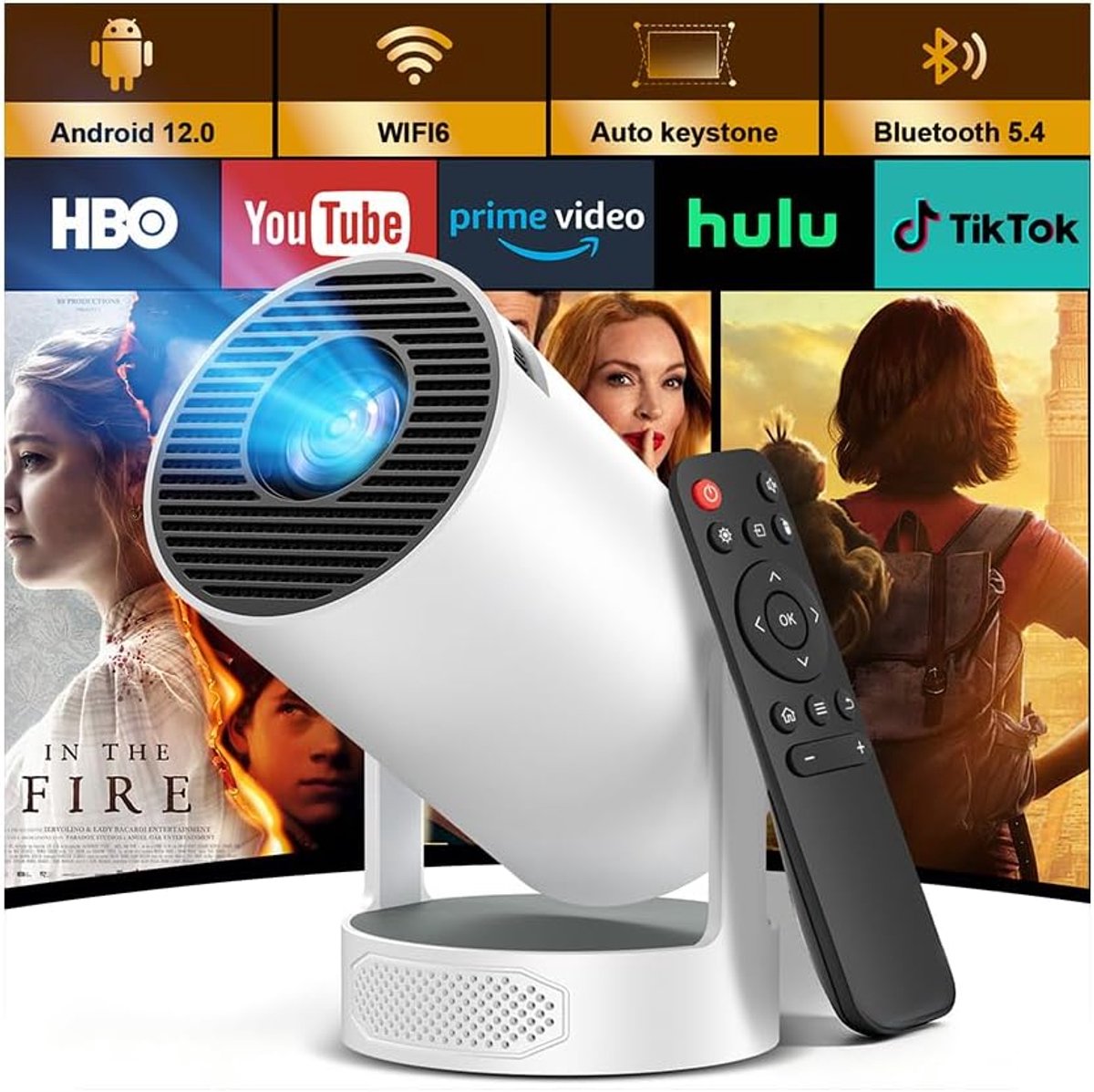 4K, 1080p, Full HD, mini-projector, draagbare thuisbioscoop voor buiten