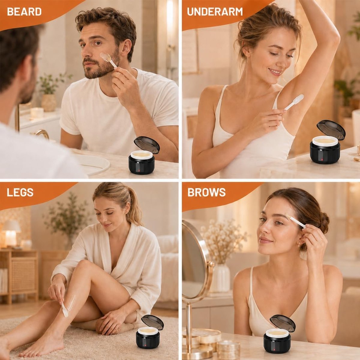 1 set neus- en oorwas voor mannen en vrouwen, wenkbrauwwas, gezichtsepileerapparaat met mini-waxverwarmer, neuswasset voor mannen en vrouwen
