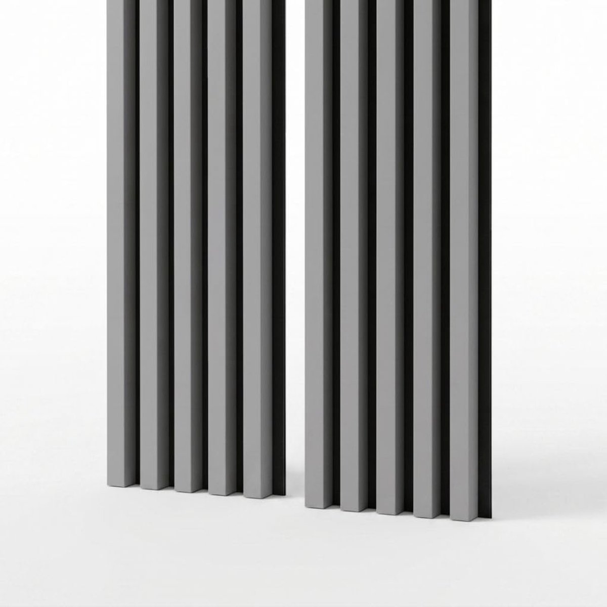 Wandpanelen Akoestische Panelen 240x53 cm Kleur: Arctis grijs, Lamellenwand op Vilt Wandbekleding als Geluidsisolatie Binnendecoratie Lamellenbekleding
