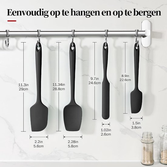 Spatels Set Van 4, Zwart — afbeelding 2