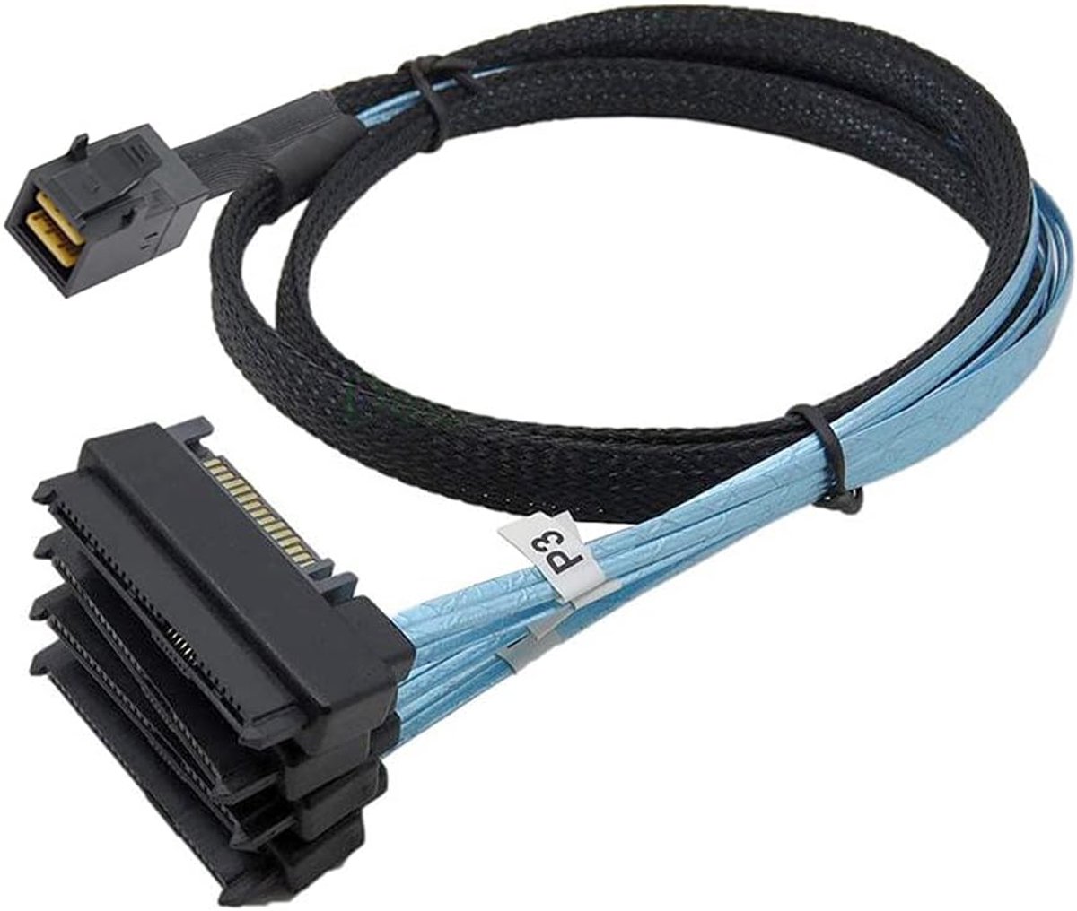 Xiwai Interne Mini SAS SFF-8643 Host naar 4 SAS 29-Pin SFF-8482 Doelschijf 6 Gbit/s Data Server Raid Kabel