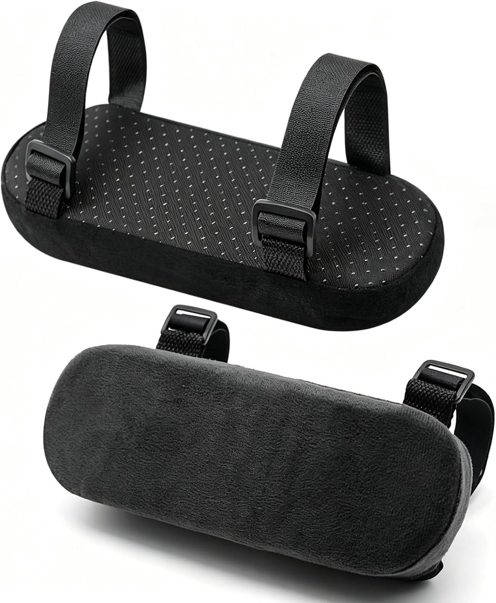 Armleuningkussens 2 Stuks - Ergonomisch Geheugenfoam - Verstelbaar en Antislip - Comfortabel voor Kantoor en Gaming - ShopVlot