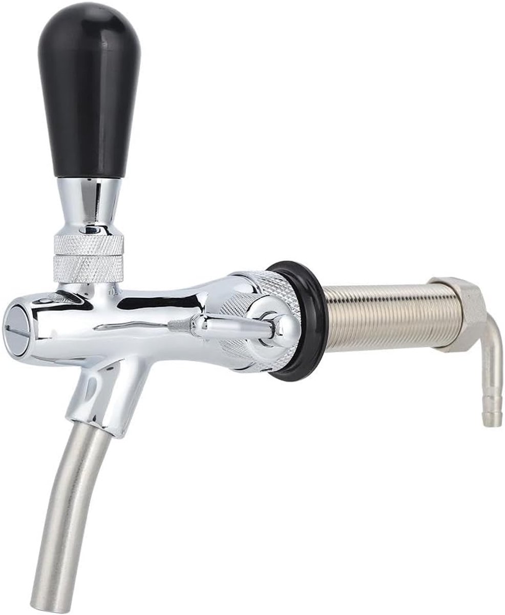 Bierkraan, G5/8 verstelbare tapkraan, bierkraan, verchroomde tapconnector verlengd met 98,5 mm, voor thuisbrouwbar - ShopVlot