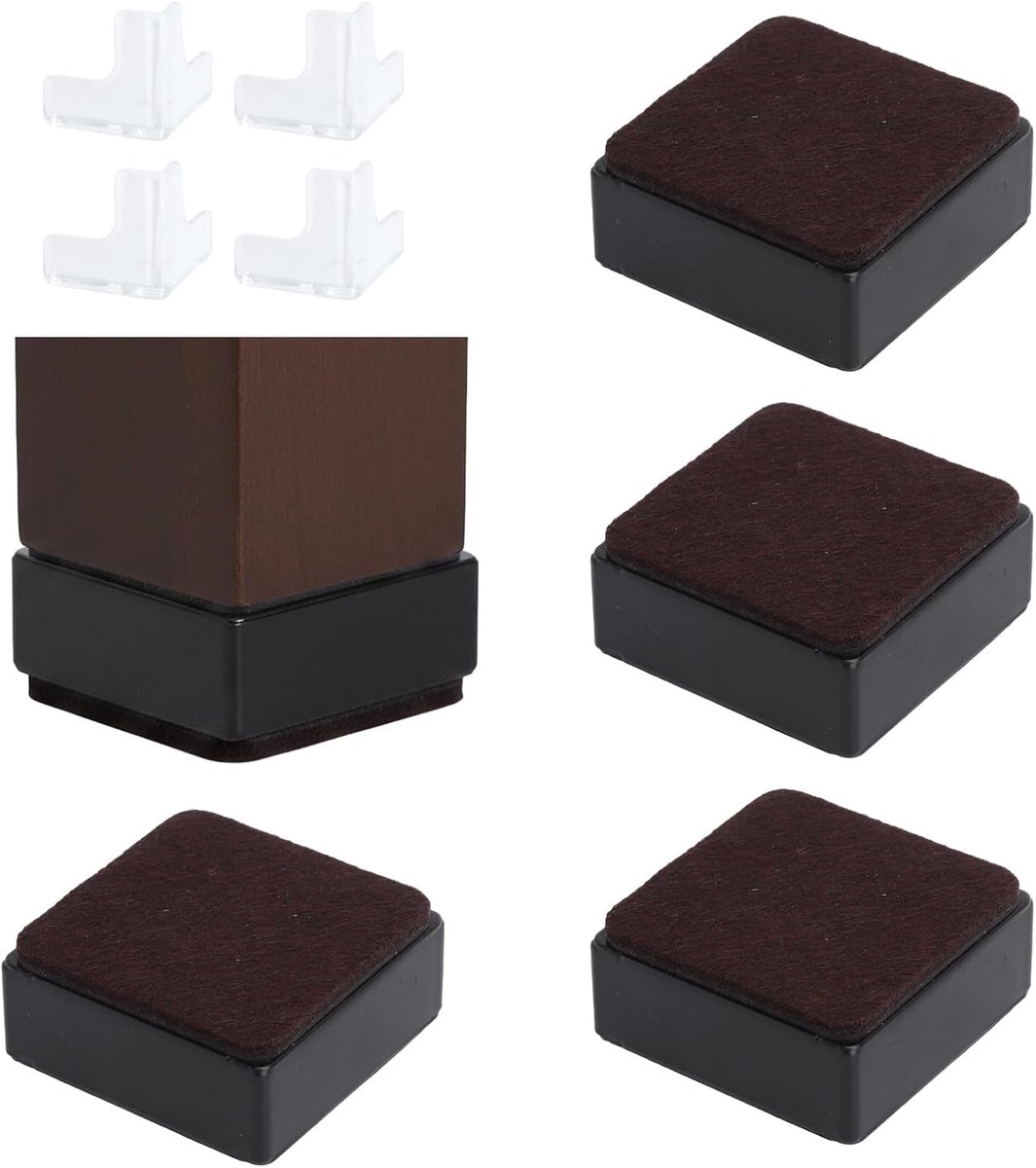 Meubelverhoger 3 cm - Carbon staal - Zelfklevend met silicone hoeken - Verhoogt zitcomfort - ShopVlot