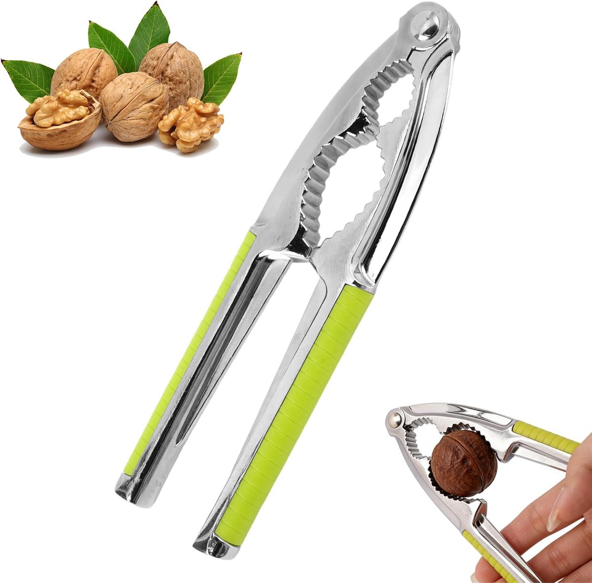 SnelShoppen - Hazelnootkraker met Antislip Handgreep - Multifunctionele Notenkraker voor Thuis - Walnootkraker van Duurzaam Zinklegering - Perfect voo
