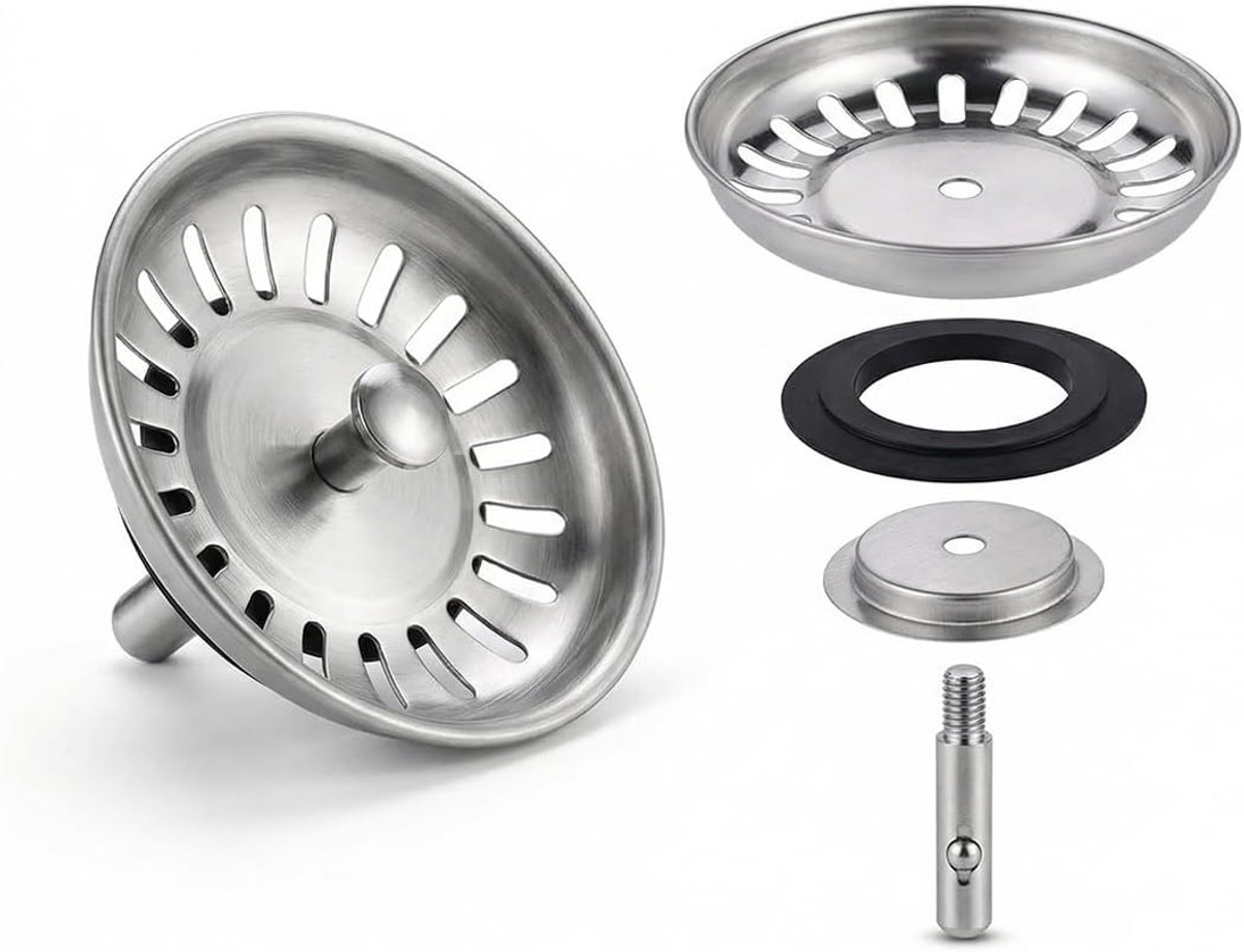 Afvoerstopper 79mm - roestvrij staal - effectieve filtratie - houdt afvoer vrij van etensresten - ShopVlot