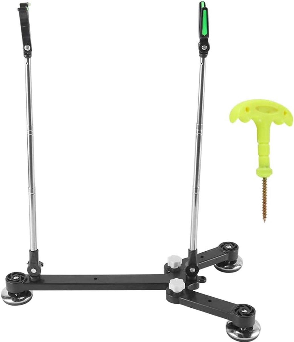 SnelShoppen - Verstelbare Hengelsteun - Opvouwbare Rod Rest - Standaard Grondbeugel - Hengelsteun voor Alle Soorten Vissen - Zwarte Hengelhouder