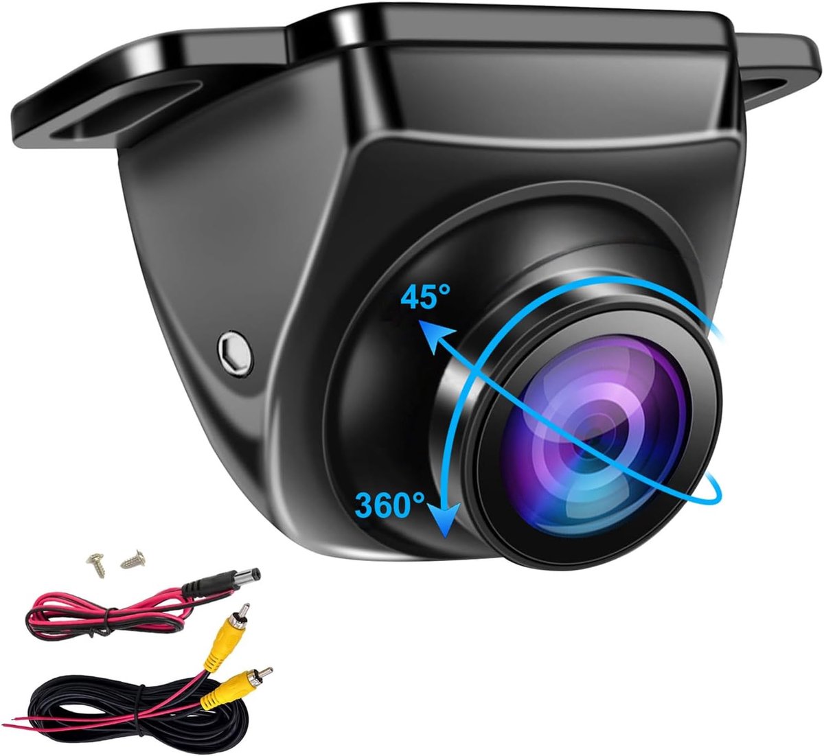 SnelShoppen - AHD Achteruitrijcamera - 360° en 45° Draaibaar - Perfect voor Parkeren - Metalen Behuizing - Voor Auto's en Vrachtwagens