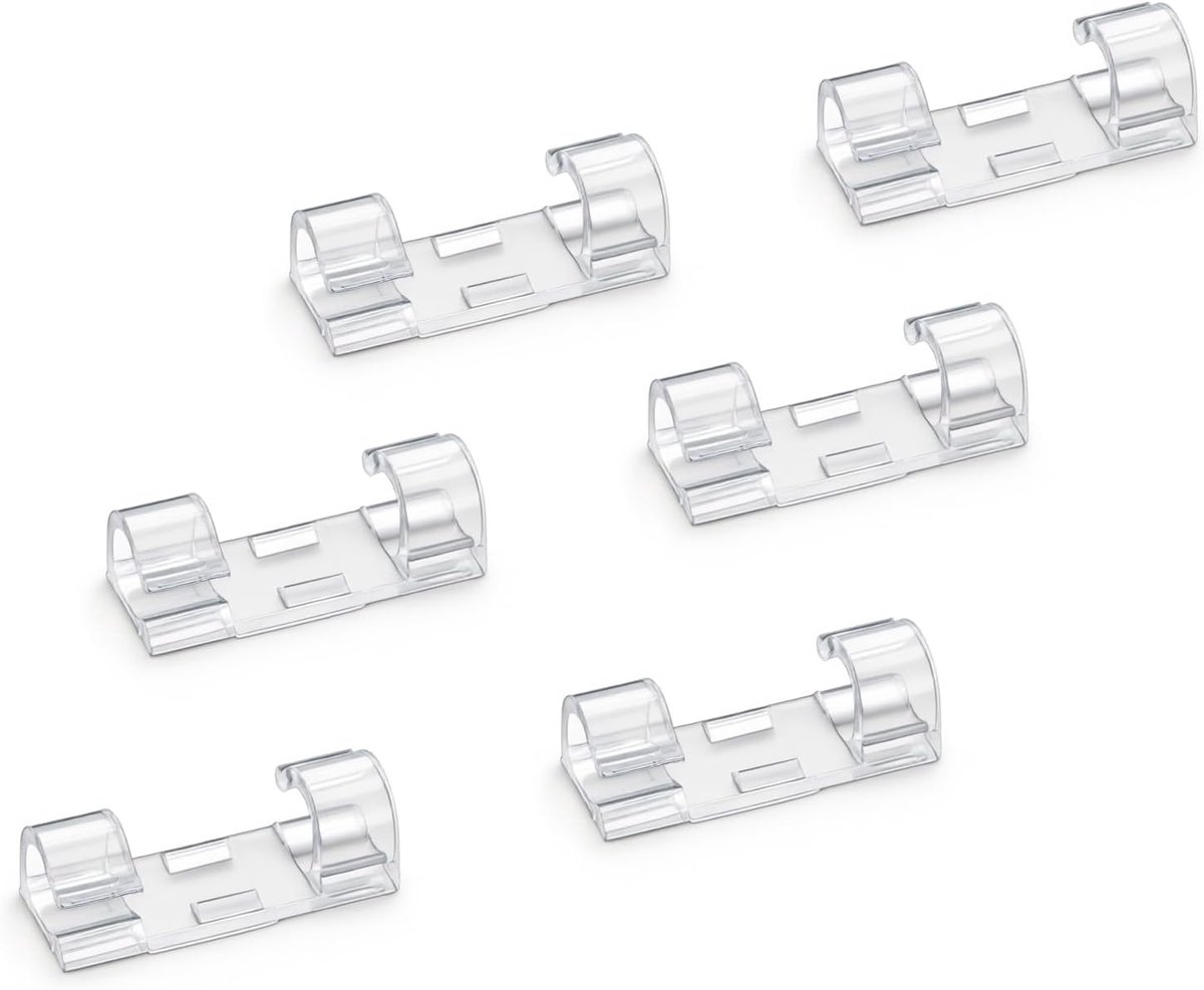 SnelShoppen - Zelfklevende Kabelclips 100 Stuks - Duurzame Kabelhouders - Sterke Zelfklevende Draadorganizer voor Wandbureau en Kantoor - Kabelbeheer
