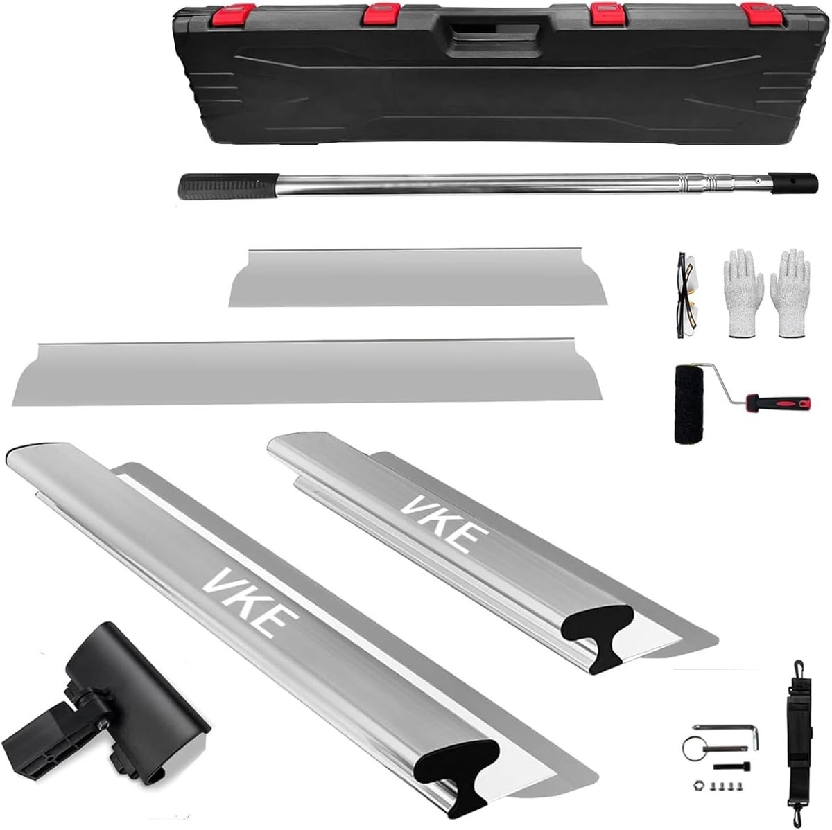 SnelShoppen - Putty Set 23-Piece Spatula Set met Ergonomisch Handvat, Telescopische Stang voor Plamuren van Wanden en Plafonds, 300/500/800 mm, Inclus
