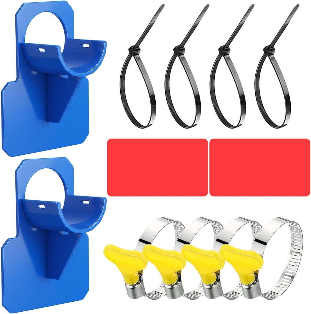 Poolslanghouder set van 2 - geschikt voor 30-37 mm - kunststof - eenvoudig te monteren voor gebruik in zwembad - ShopVlot