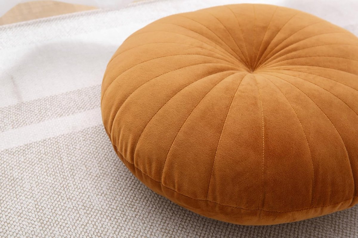 SnelShoppen - Grote Ronde Meditatiekussen - Luxe Fluwelen Vloerkussens voor Volwassenen - Dikke Zitkussens voor Yoga, Woonkamer, Balkon, Buiten, Tatam