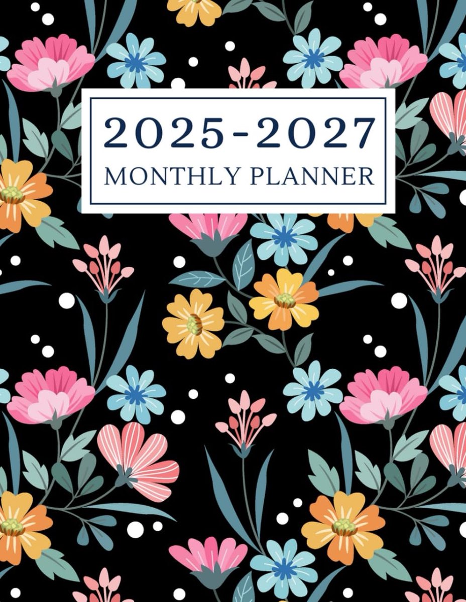 SnelShoppen - Monthly Planner 2025-2027 | 3-Jaar Agenda 8.5x11 | Overzichtelijke Kalender met Feestdagen | Bloemen Design | Perfect voor Organiseren v