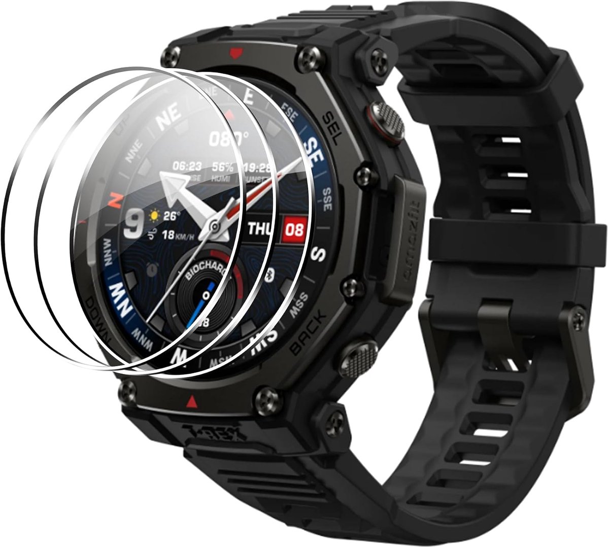 Fitudoos screen protector 48mm - ultra dun - krasbestendig - optimale bescherming voor T-Rex3 Pro - ShopVlot