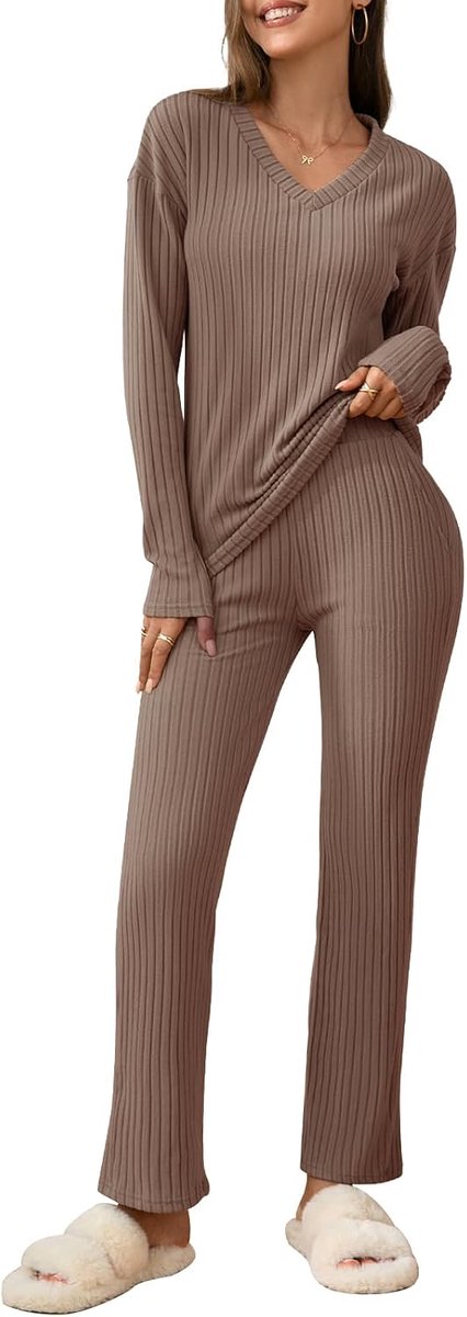 Geribbeld loungewear dames gezellige winter homewear
