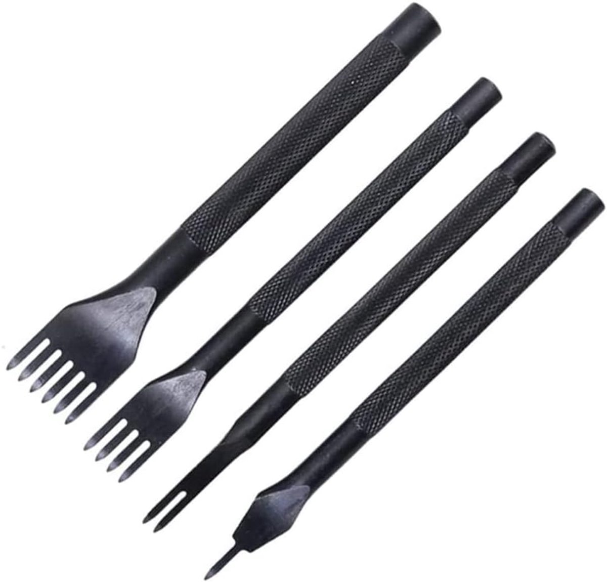 Ponsen gereedschap, lederen gatenpons, lederen beitelset - 4 stuks