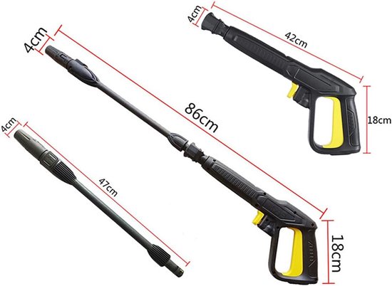 Tools Hogedrukreiniger, compatibel met Karcher-hogedrukreinigers + 5 m slang met messing snelkoppelingen + roterende turbo-mondstuk + verstelbare sproeikop + snelkoppelingsadapter — afbeelding 2
