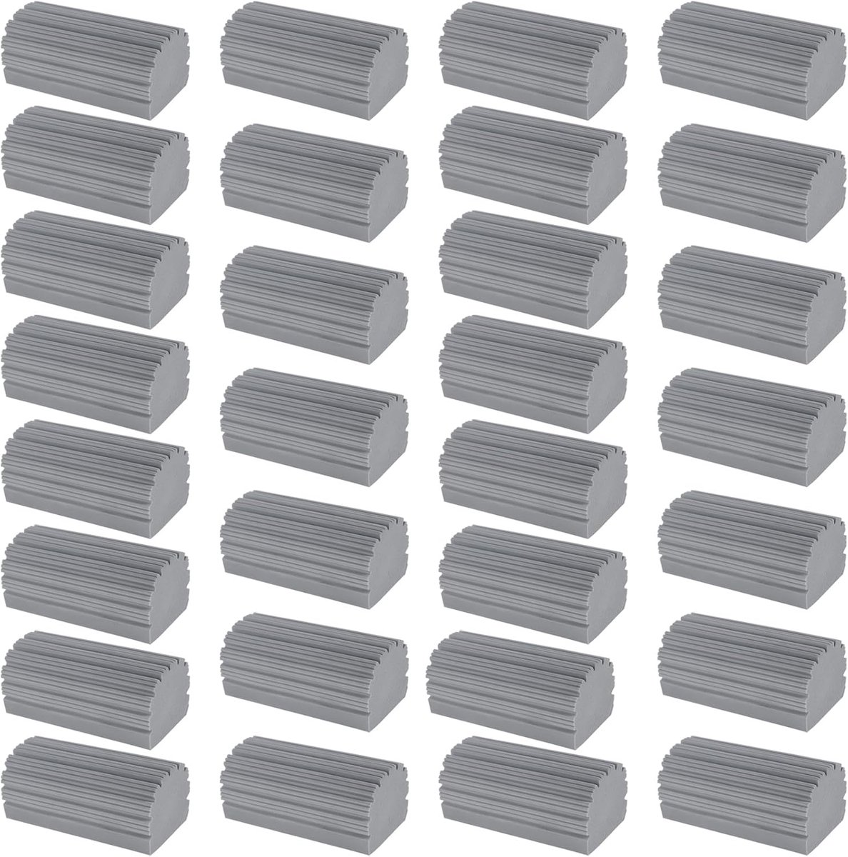 30 stuks stofspons, Damp Duster vuilgomspons, 10,5 x 6 x 4,5 cm, PVA grijze strepen, herbruikbaar, reiniging voor keuken en badkamer