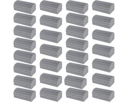 30 stuks stofspons, Damp Duster vuilgomspons, 10,5 x 6 x 4,5 cm, PVA grijze strepen, herbruikbaar, reiniging voor keuken en badkamer