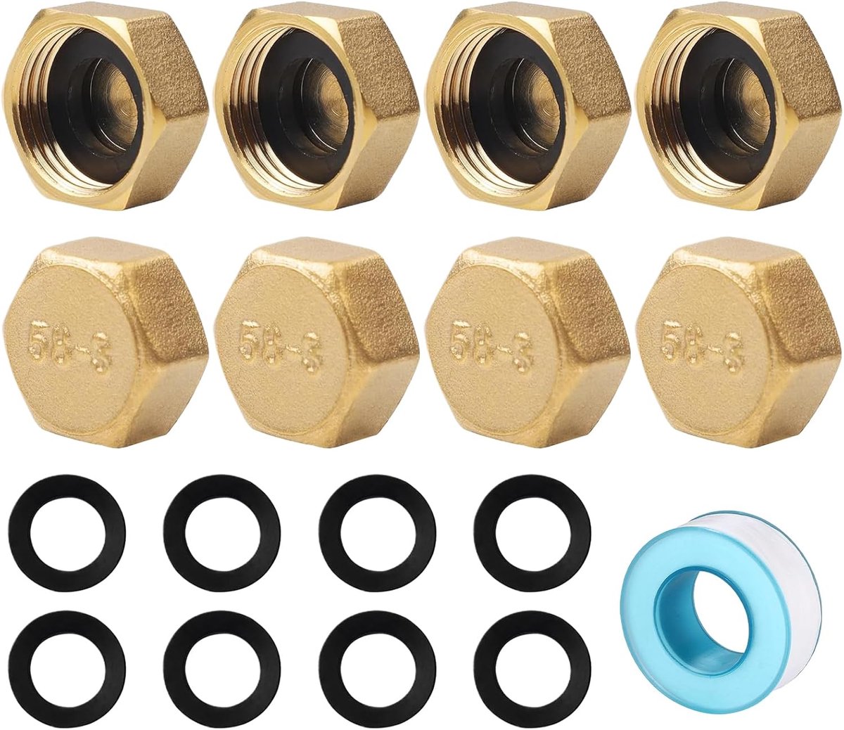 Blind plugs 3/4 inch - met rubber afdichtingen - 8 stuks - ideaal voor buitengebruik - ShopVlot