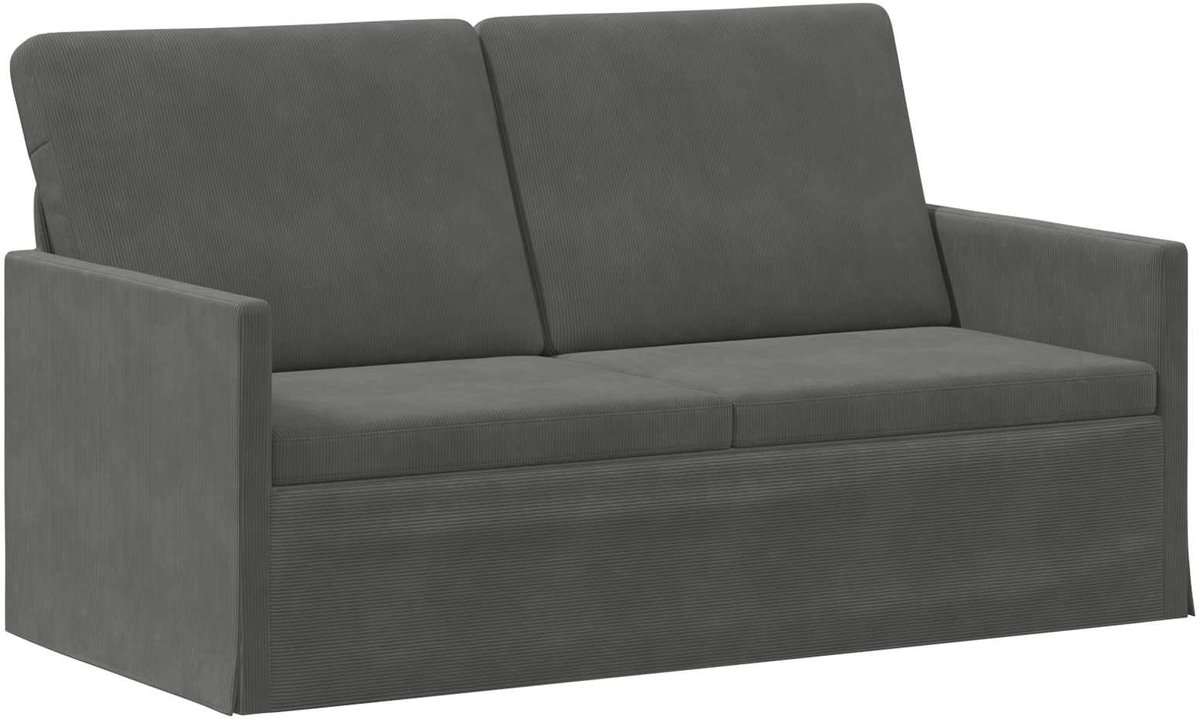 vidaXL 2-zitsbank - Donkergrijs - 150 - x - 81 - x - 82 - cm - Corduroy - stof