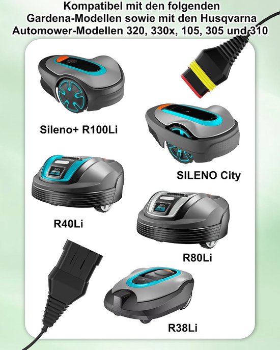 Verlengkabel voor Husqvarna Automower Gardena Robotic R38Li, R40Li, R80Li, Sileno City, Sileno+ R100Li grasmaaier, 5 m — afbeelding 2