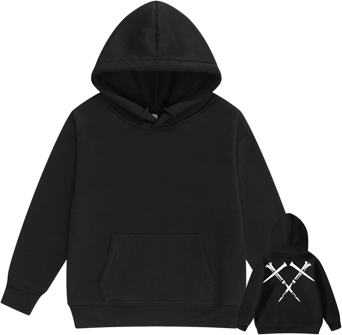 Meisjestrui met capuchon, lange mouwen, katoen, sweatshirt, sport, mode, casual, bedrukt, winter, herfst, comfortabele stof, A102