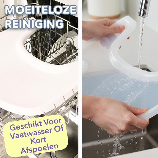 Dienblad en hoes voor Stokke Tripp Trapp kinderstoel | Combo van mat wit dienblad + doorzichtige hoes voor eenvoudige reiniging en sterke zuigkracht — afbeelding 3