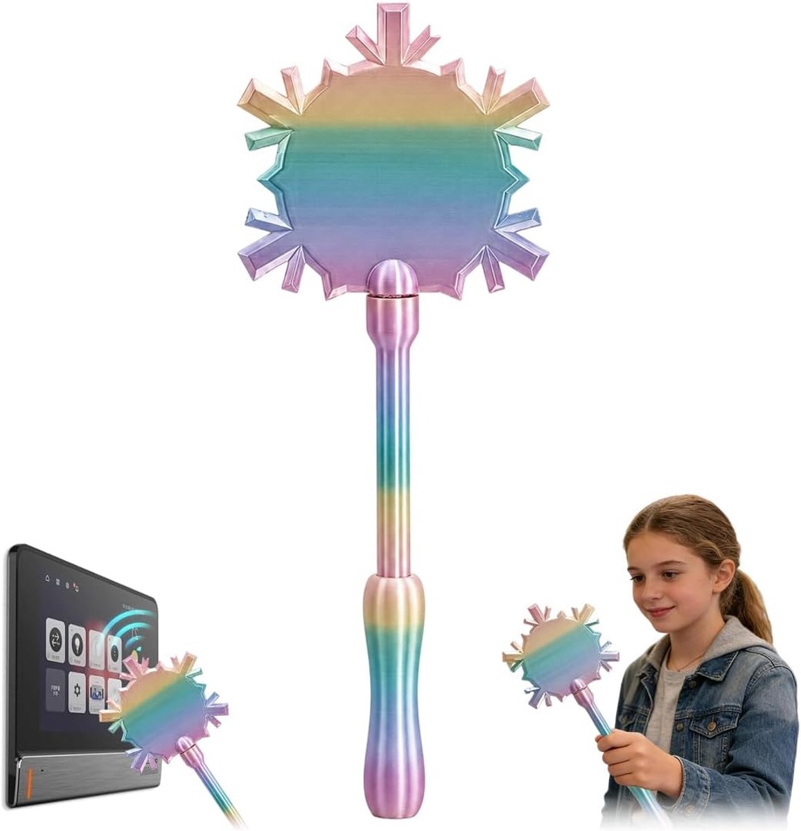 1 contactloze kaarthouder toverstok – Sneeuwvlok, pastel, 3D-print, voor NFC-betaling