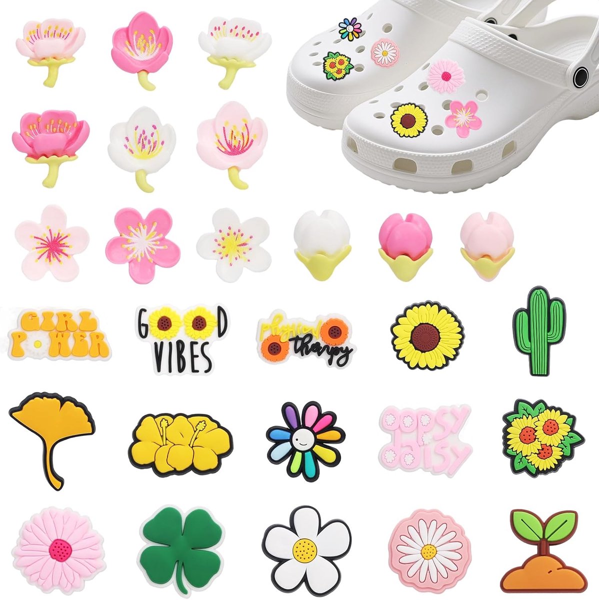 27 stuks cartoon-schoendecoratie, doe-het-zelf schoenstekers voor Crocs-spelden voor kinderen, afneembare schoen voor Crocs kinderclogs, schoen voor Crocs bedels, pvc voor Croc Pins, meisjes en