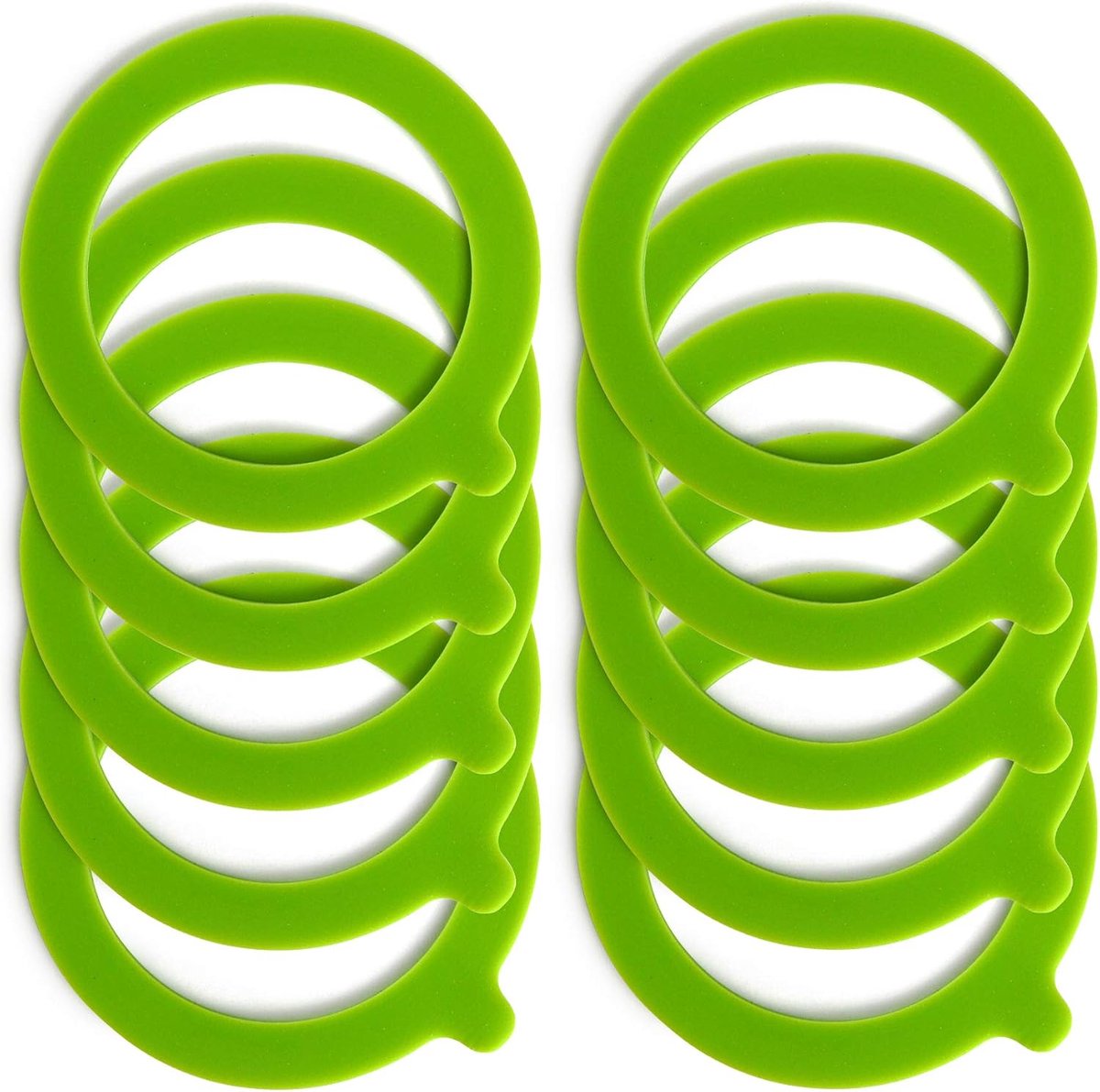 10 stuks siliconen potafdichtingen 93 x 68 mm potpakkingen vervanging luchtdichte rubberen potafdichtingsringen voor Kilner potten, Mason Jars 0.35/0.5/1/1.5/2 liter (groen)