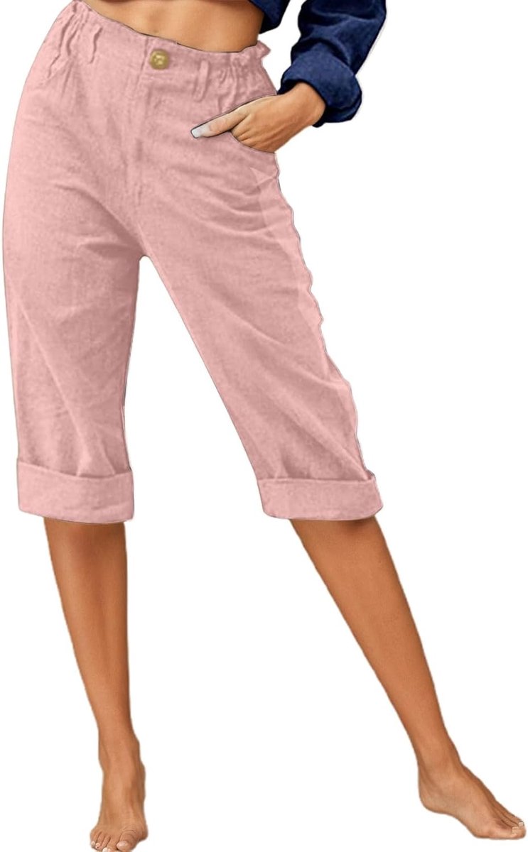Damesbroek met hoge taille, chic, comfortabel, los, casual, breed, elegant, zomer, vloeiend, licht, kantoor, mode, vintage, recht, A101