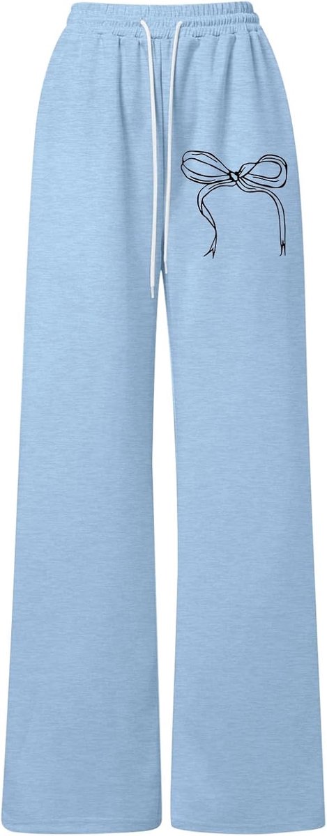 Casual en lichte broek met trekkoord voor meisjes, losse pasvorm, rechte en sportieve pasvorm, voor speels comfort en dagelijks gebruik