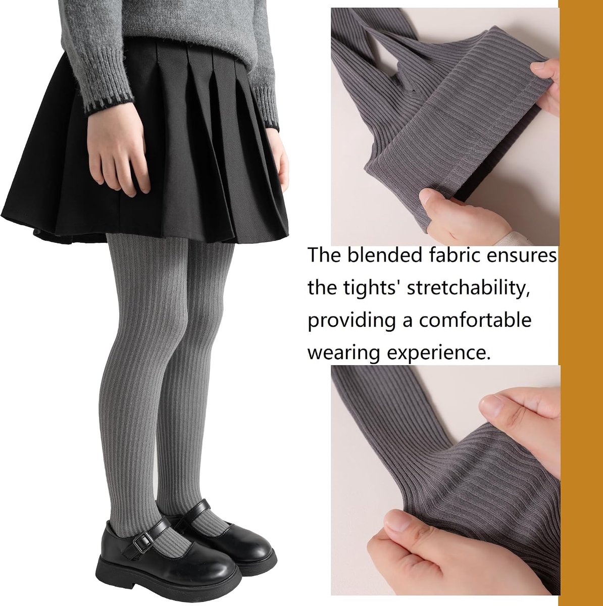 Panty voor meisjes, klassieke gebreide leggings, bodysuit, zachte en warme 2-delige set voor de winter, dansmaillot