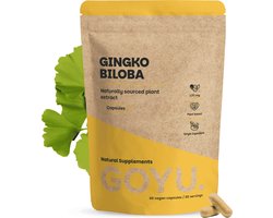 GOYU Ginkgo Biloba 200 mg 60 Capsules - Ginkgo Biloba Extract Capsules - Ginkgoblad - 100 mg per capsule - 60 capsules - Vegan - Zonder toevoegingen - Lab getest - 30 tot 60 dagen voorraad per zakje
