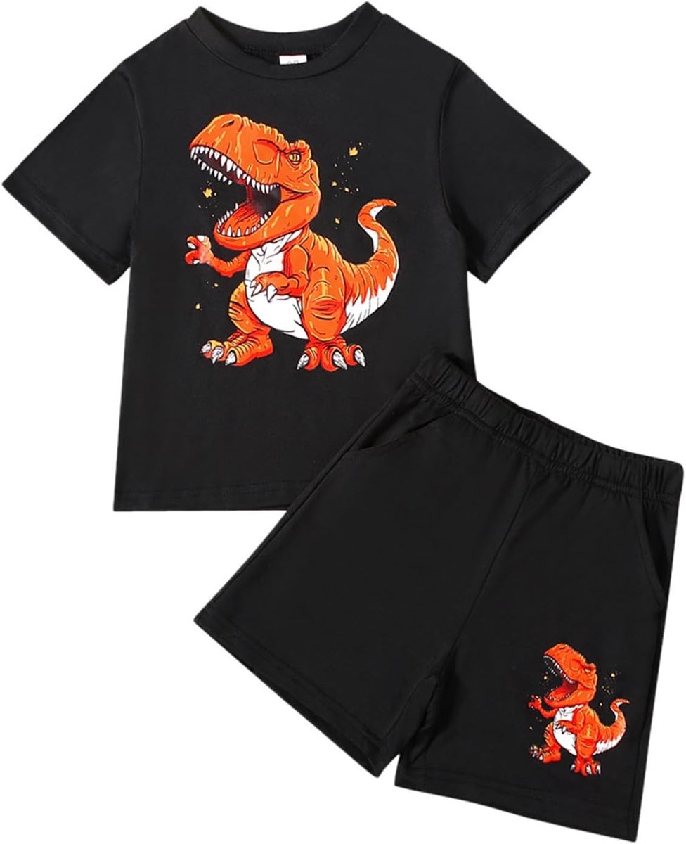 2-delige set voor jongens, katoen, T-shirt, shorts, zomer, casual, licht, ademend, zacht, 2-3 jaar, A126