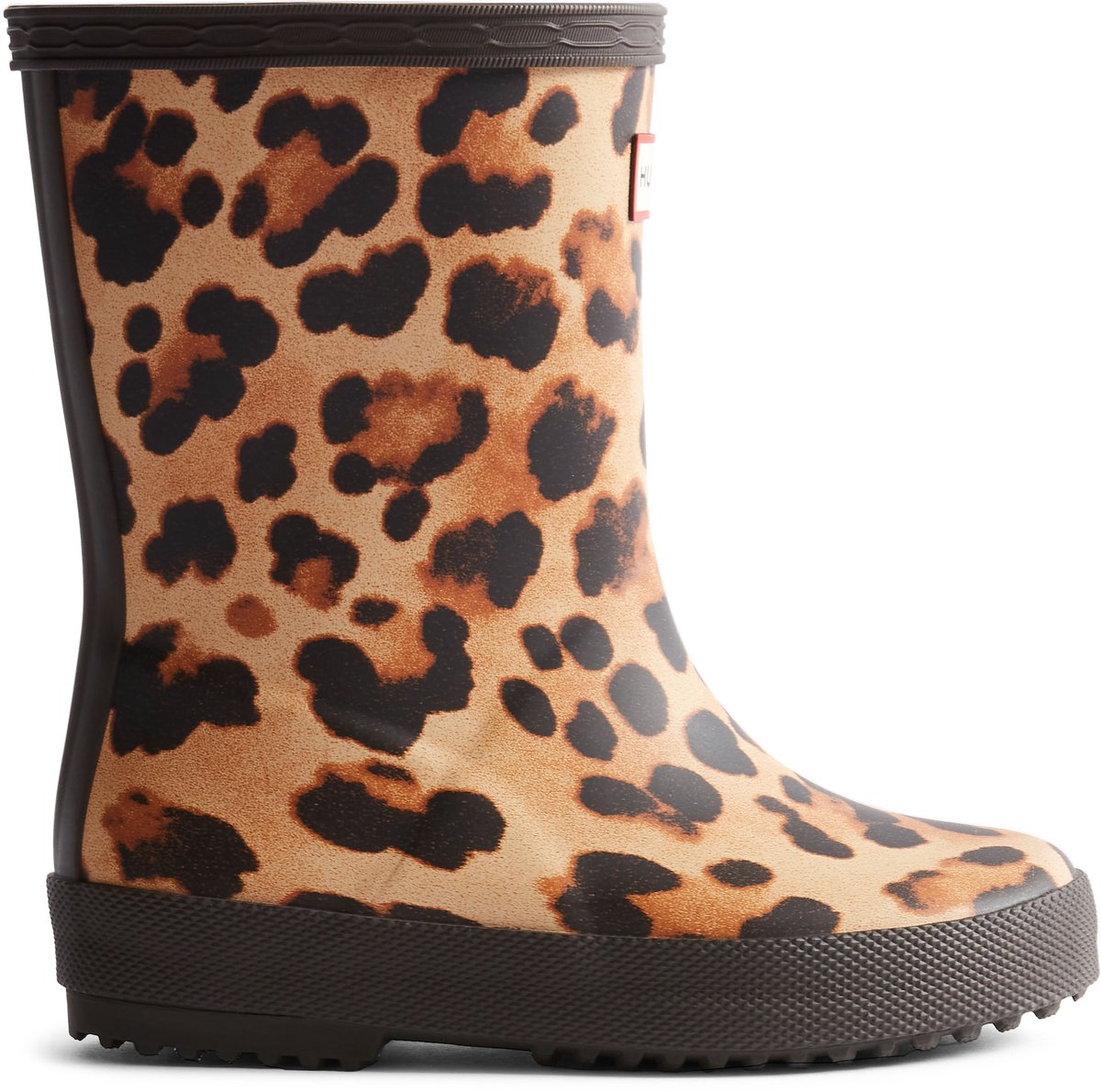 Hunter - Original Kids First Leopard Print Wellington Boots Leopard Print/Chocoate Brown - Maat 32