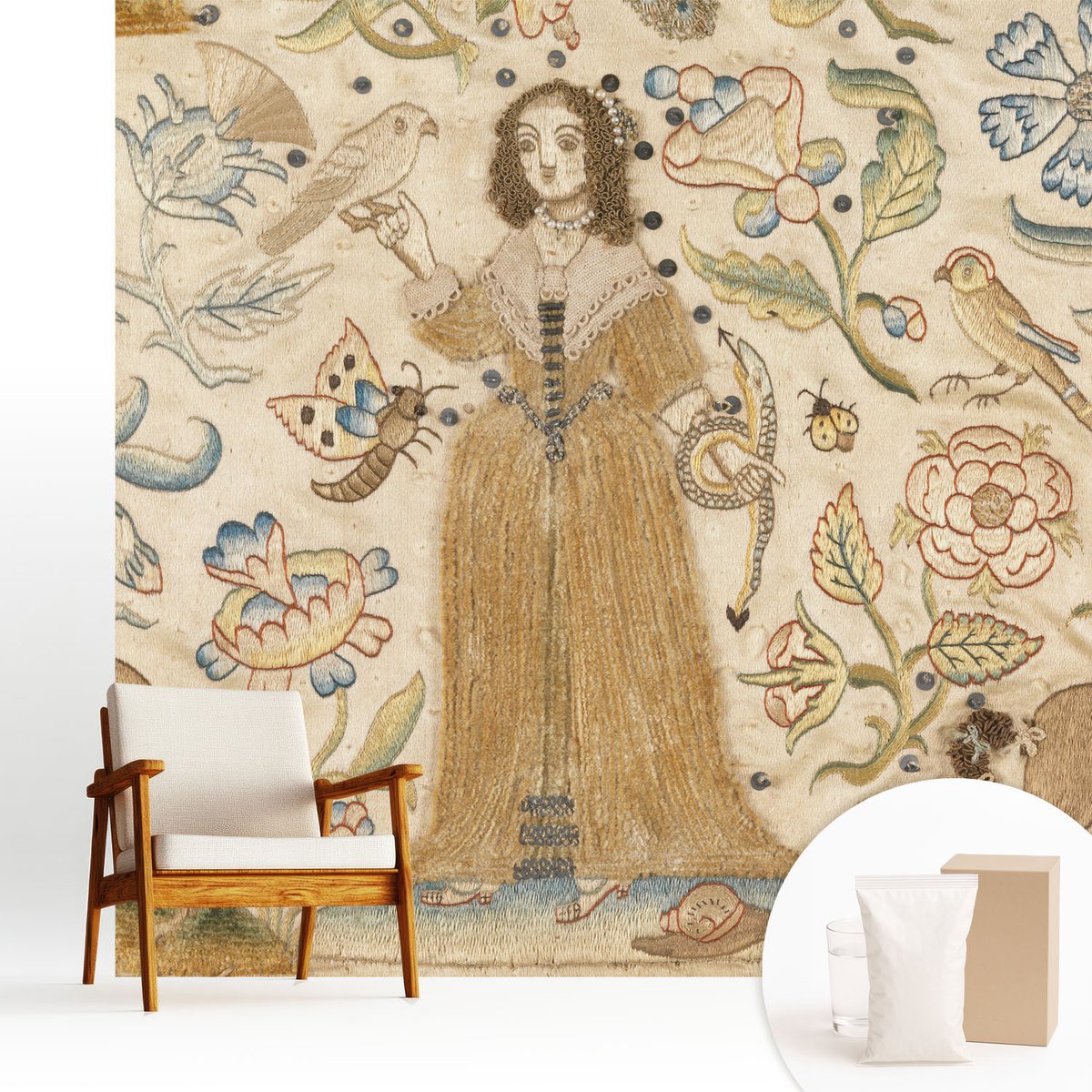 Wallfluent Fotobehang - Bruin Vliesbehang - 250x250 cm - Kleurrijke Natuur Fotobehang Vlies - Woonkamer behang Deel - Muurschildering - Woonkamer behang