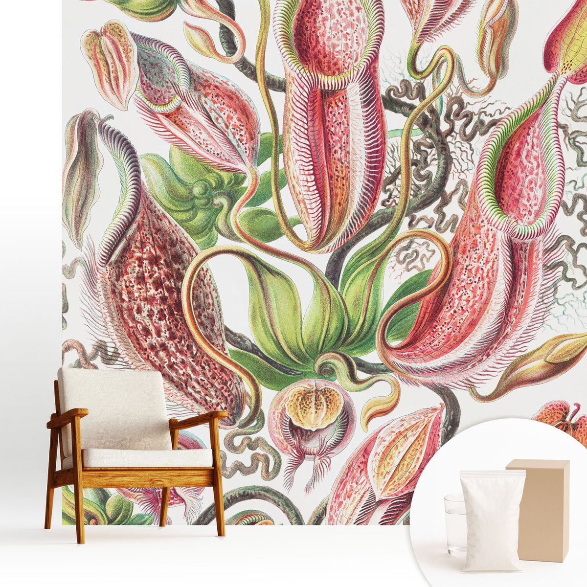 Wallfluent Fotobehang - Groente Vliesbehang - 250x250 cm - Plantdetails Muurschildering - Slaapkamer behang Bloemen En Planten - Fotobehang Vlies - Slaapkamer behang