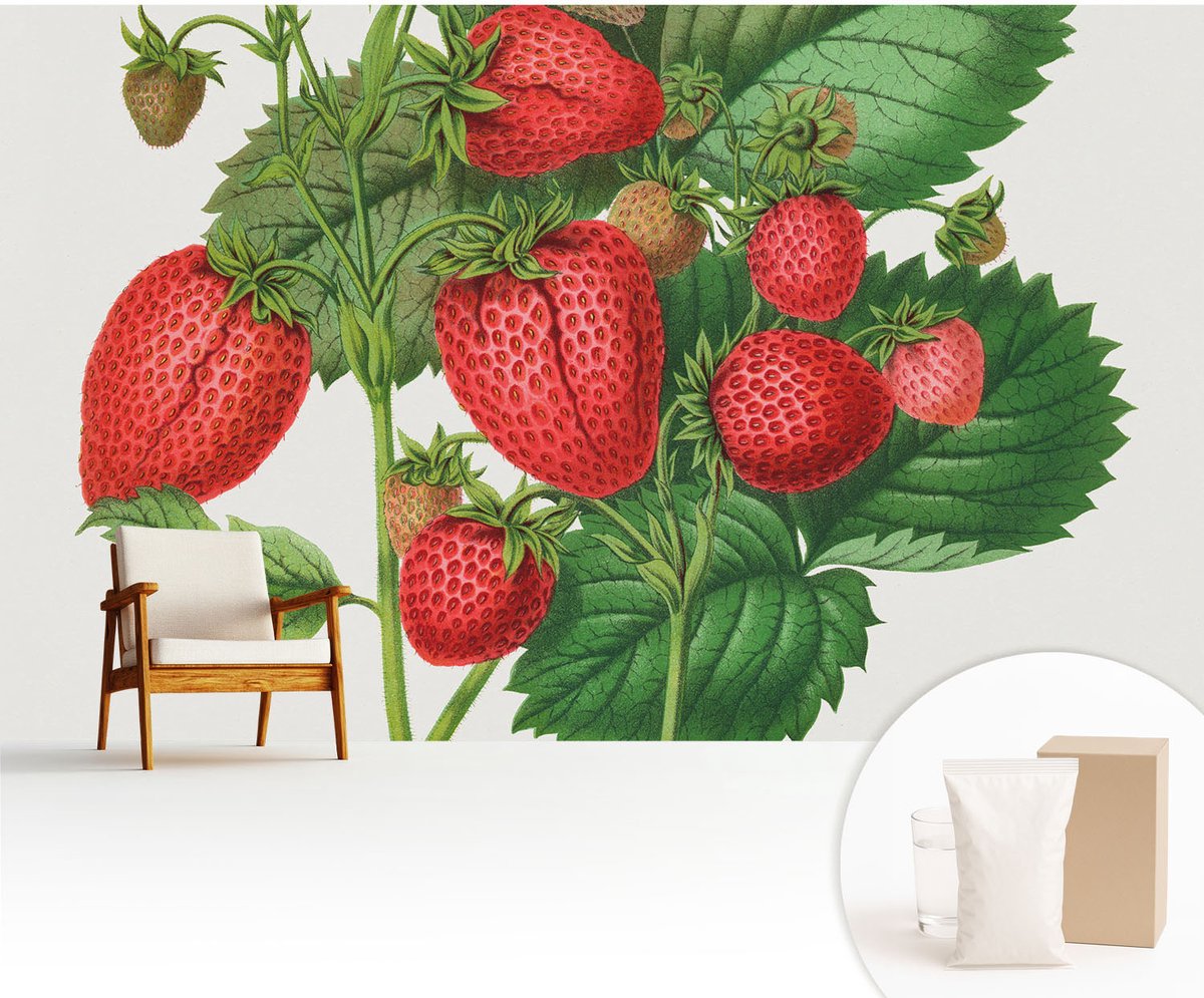 Wallfluent Fotobehang - Groente Vliesbehang - 416x254 cm - Zomerfruit Muurschildering - Gang behang Bloemen En Planten - Fotobehang Vlies - Slaapkamer behang