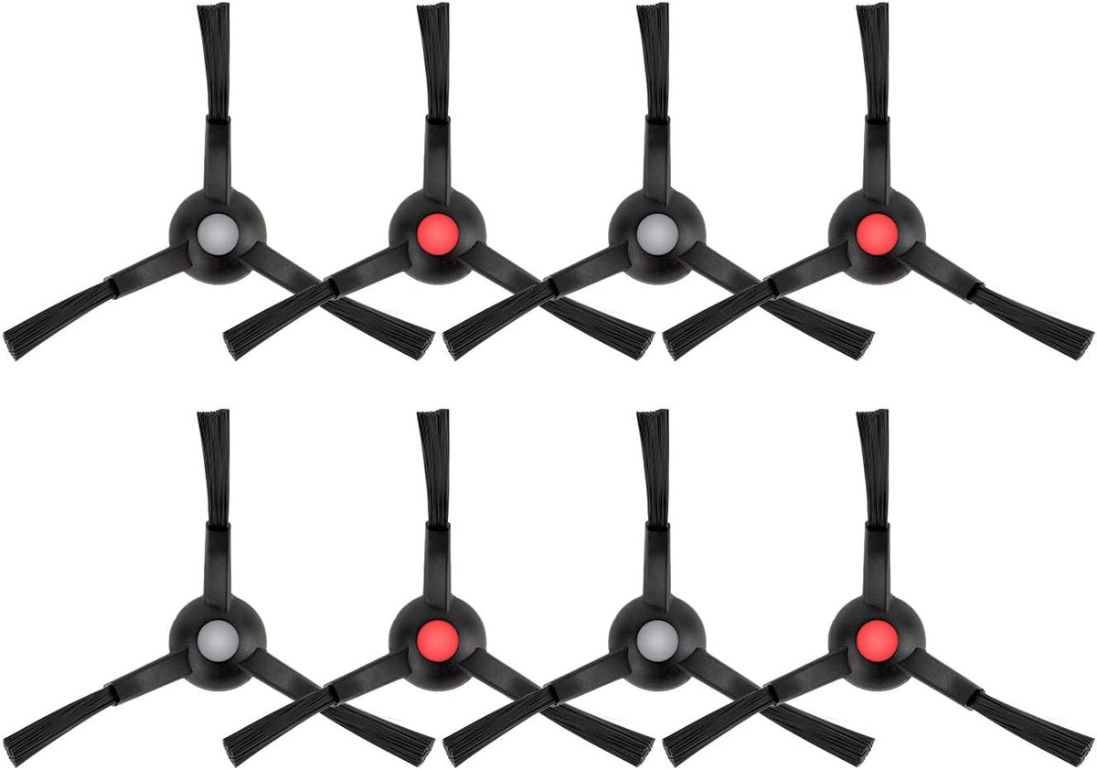 SnelShoppen - 8 Stuks Vervangende Zijborstels voor Robotstofzuiger, Compabiliteit met Diverse Modellen, Hoekborstels, Accessoire Set, Stofzuiger Onder