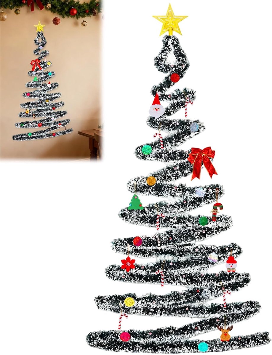 Artificial Christmas Tree, 180 cm, Decorative Flowers, Wall Hanging, Realistic, Easy to Assemble, Suitable for Walls - ShopVlot
