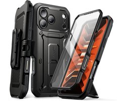 SUPCASE Hoesje Geschikt voor Apple iPhone 18 Pro / 17 Pro - Unicorn Beetle Pro Case met Ingebouwde Screenprotector - Beschermhoes met Holster en Kickstand Zwart