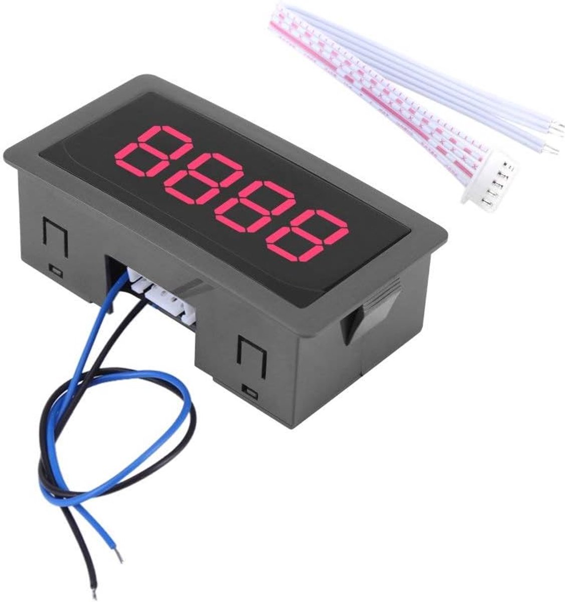 Positiemeter, DC 8-24 V, 4-cijferig digitaal led-display 0-9999 boven/onder plus/min met kabel (rood)