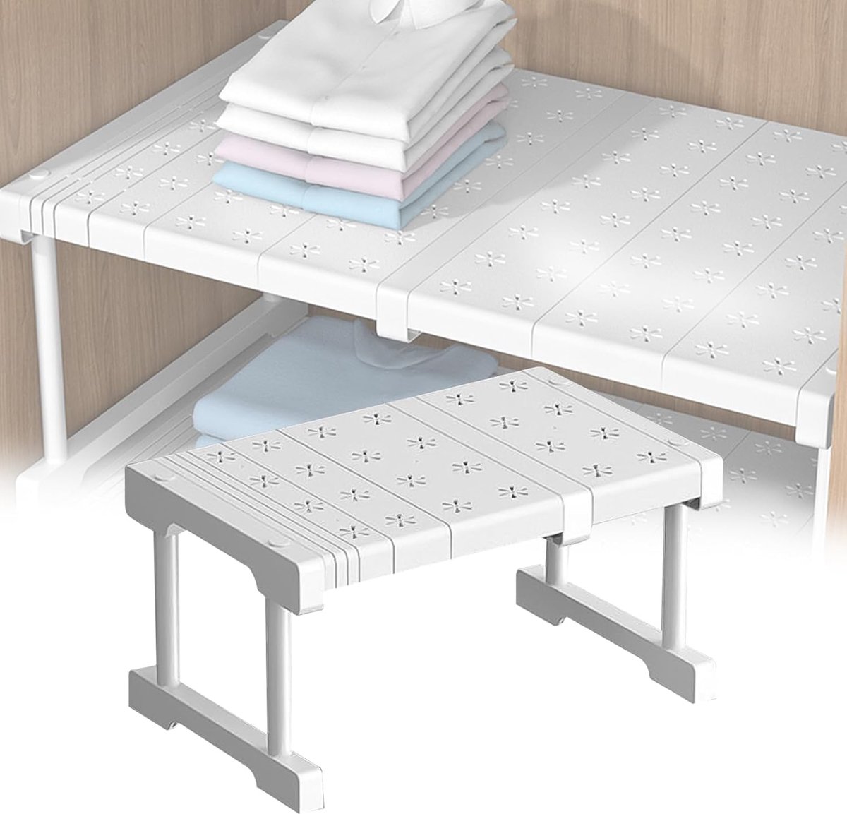 Verstelbare planken 24 cm breed - uitbreidbaar kastinvoegstuk - geen boren nodig - efficiënt sorteren voor kasten - ShopVlot