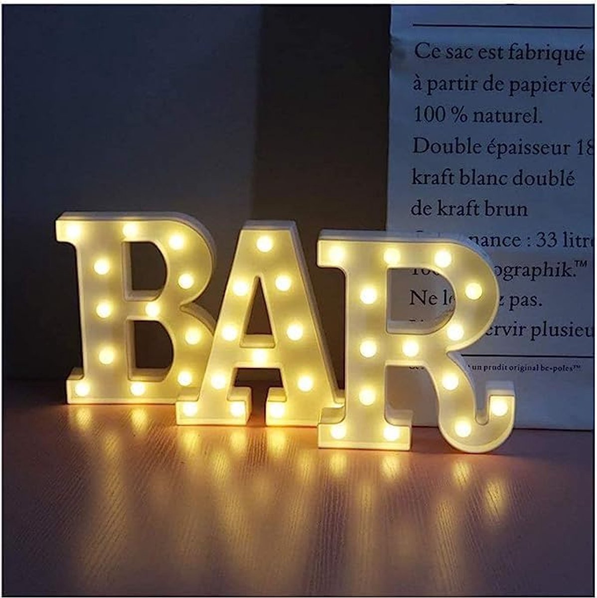 Luminous Letters BAR - 22 cm - White - LED - ShopVlot