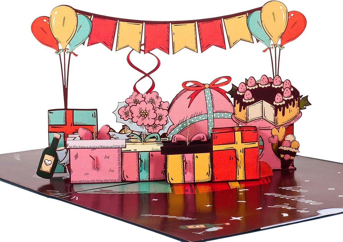 3D Birthday Card Pop Up Card for Multiyear Birthday Party, Birthday Cards with Banner, Happy Birthday Greeting Cards - ShopVlot